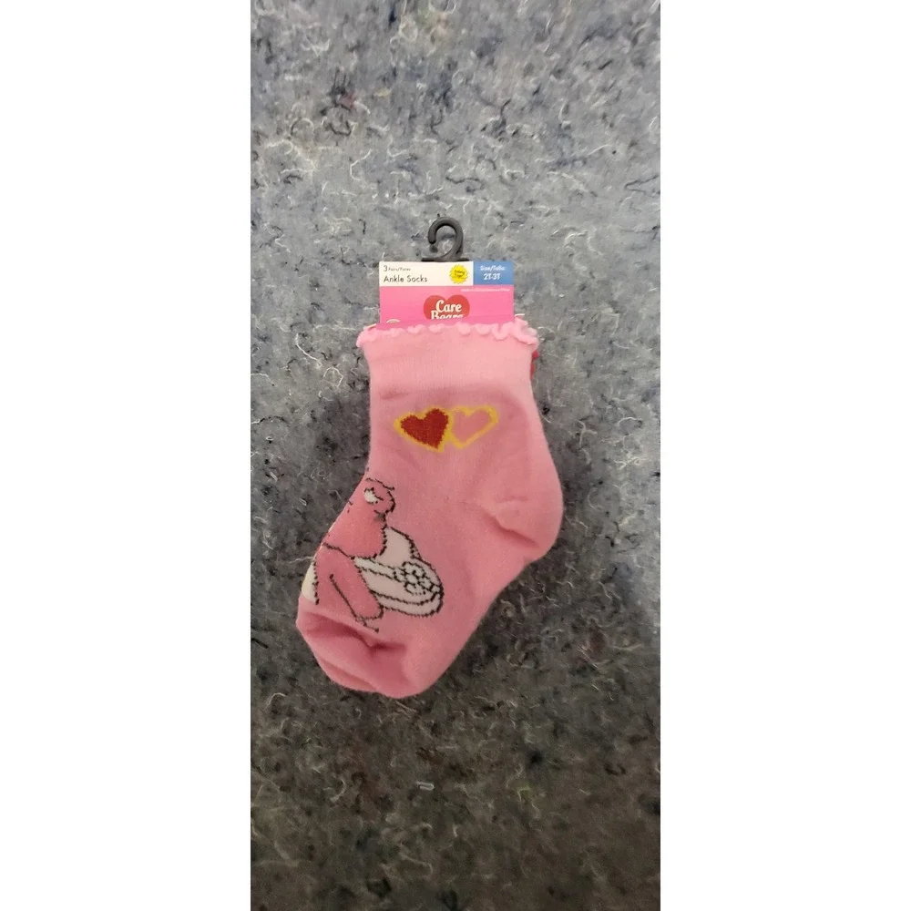 Care Bears Kids Ankle Socks Ruffles Size 2T-3T‎ Set of 3